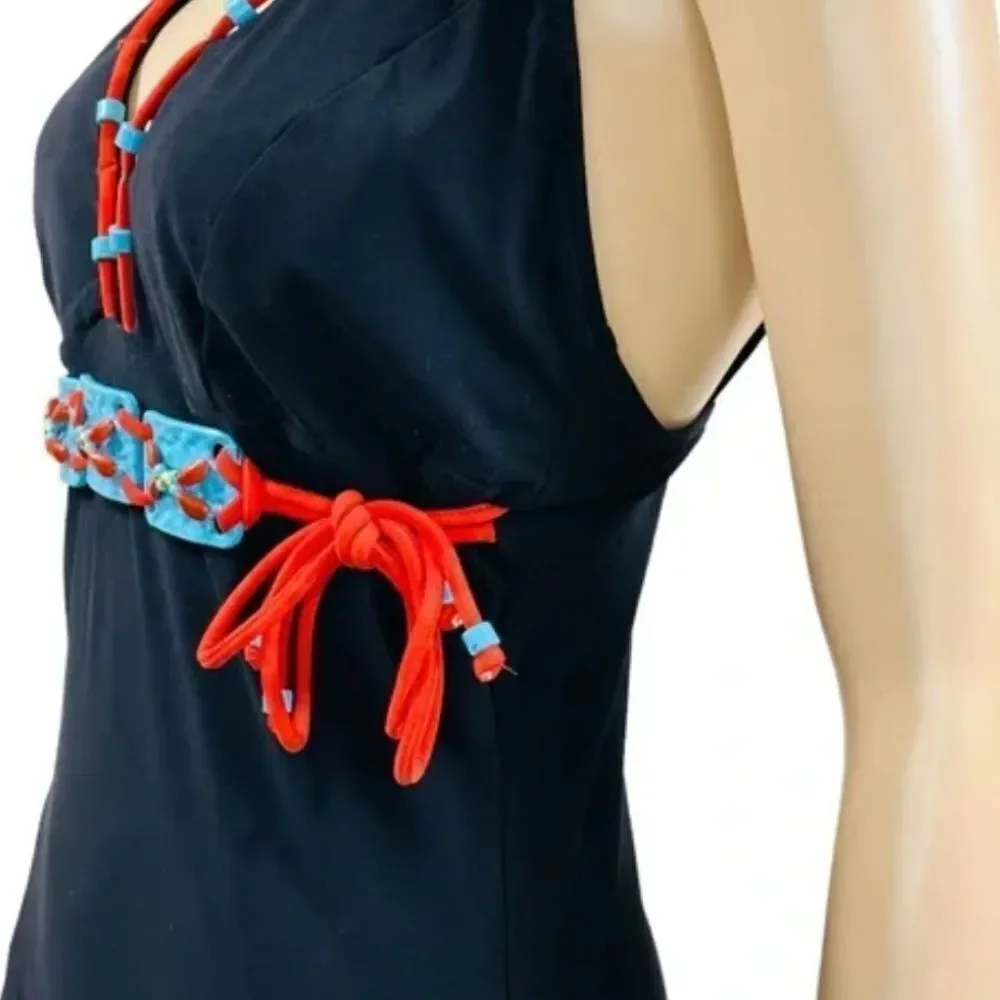 Vintage Lagouf by Silvian Bohemian Aztec black one piece swimsuit